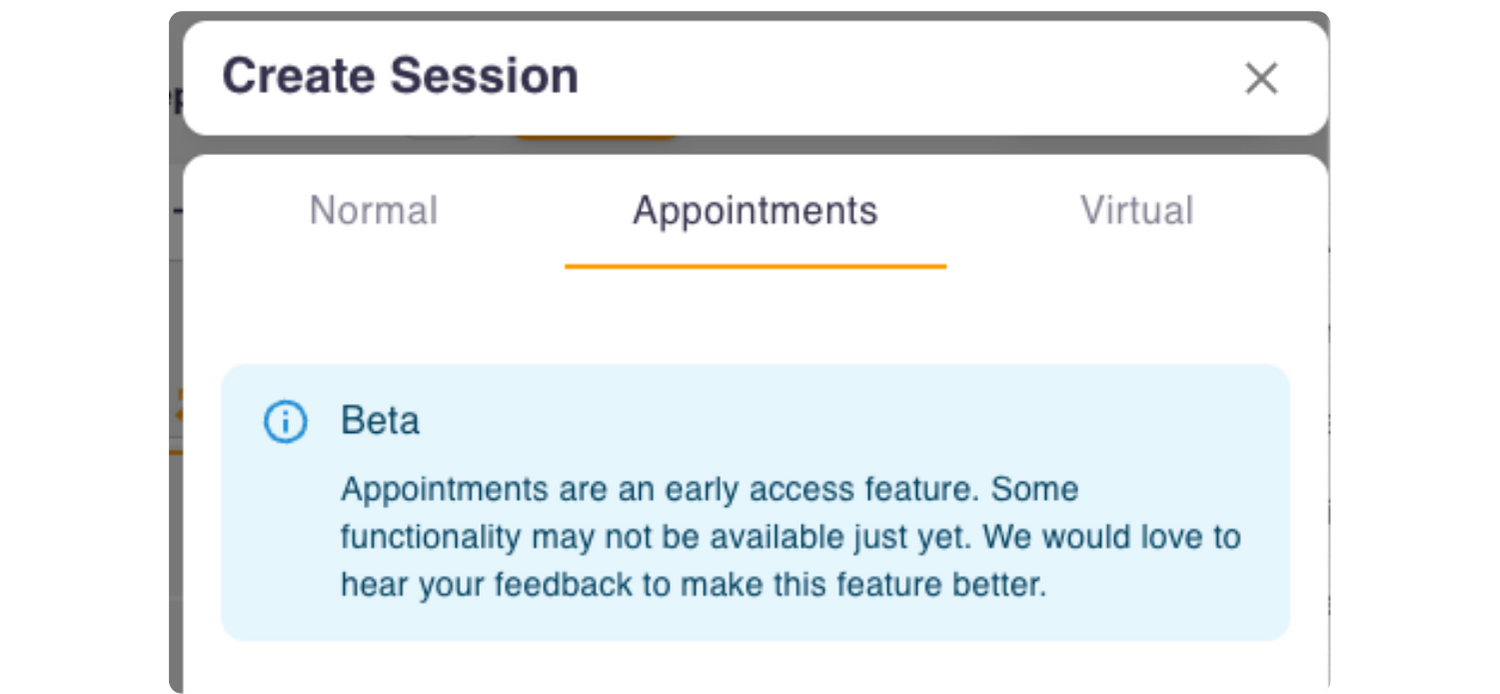 What is a session, and how is it different from an appointment?